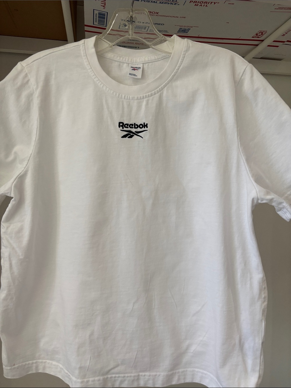 Reebok White Short Sleeve Tee with Black Logo
